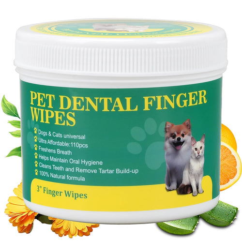 Pelkora Clean — Dog Dental Finger Wipes (110 Count)